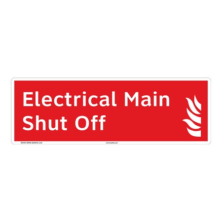 ANSI/ISO Compliant Electrical Main Shut Off Safety Signs Indoor/Outdoor Aluminum (BE) 15 X 5